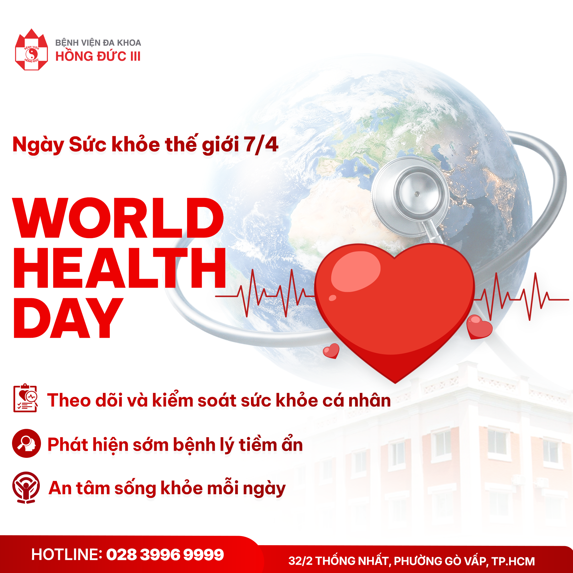 Ngày Sức khỏe thế giới 7/4:
ĐỪNG ĐỢI CÓ BỆNH MỚI ĐI KHÁM